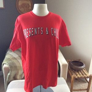 Presents and Chill Red T Shirt Large